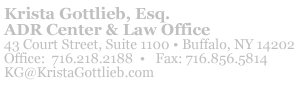 Contact Krista Gottlieb, Esq., ADR & Law Office